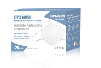 Hygisun FFP-2 Maske, Vorteilspack, Qualitätsprodukt mit CE-Kennzeichnung und Dekra-geprüft | LEIFFP2-PACK20