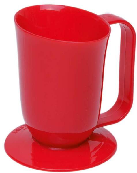 Dysphagiebecher mit großem Saugfuß rot